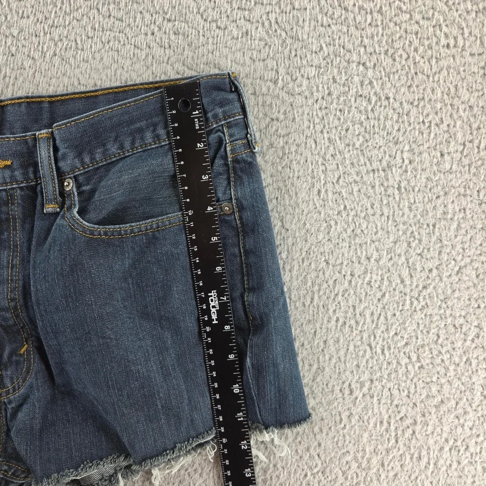 Levis 514 Shorts Men 36 Blue Dark Wash Denim Cut Off Jean Raw Hem Festival Beach
